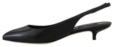 Eleganti pompe slingback in pelle nera