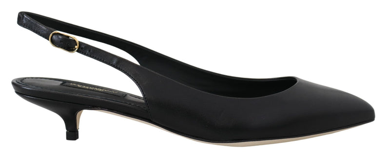 Eleganti pompe slingback in pelle nera