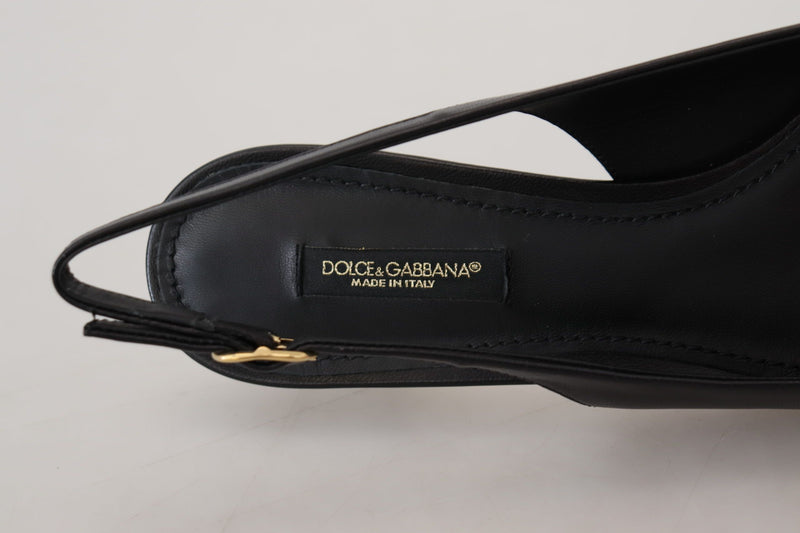 Eleganti pompe slingback in pelle nera