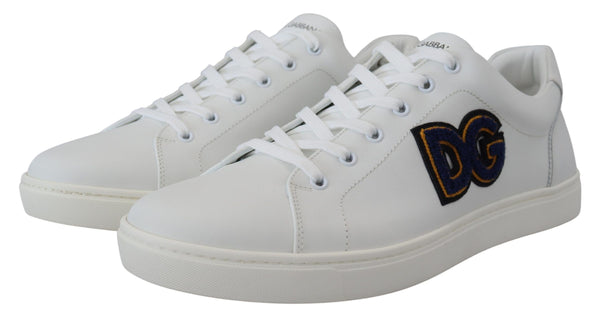 Eleganti sneaker da uomo in pelle bianca