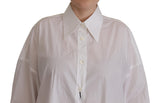 Elegante camicia abbottonata di cotone bianco