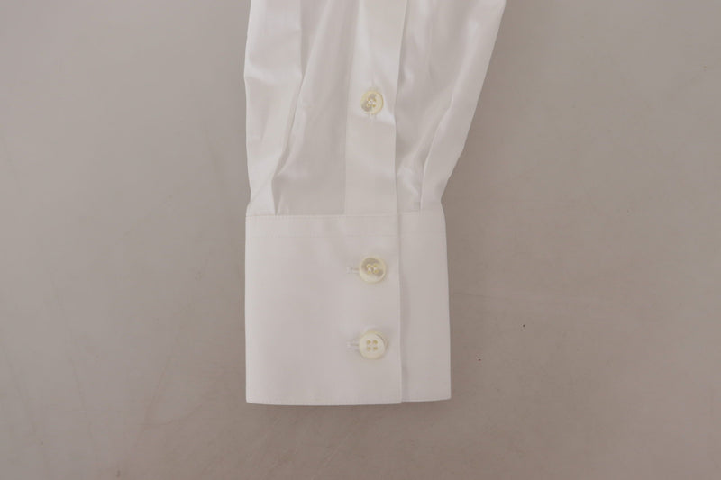 Elegante camicia abbottonata di cotone bianco