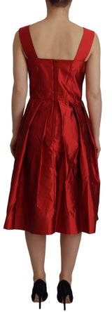 Robe MIDI Radiant Red Silk A-Line