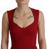 Elegante vestido rojo de cuerpo midi midi