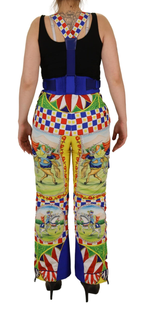 Pantalon de neige à taille haute multicolore