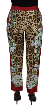 Elegantes pantalones de seda de cintura multicolor