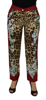 Pantalon de soie taille haute taille multicolore