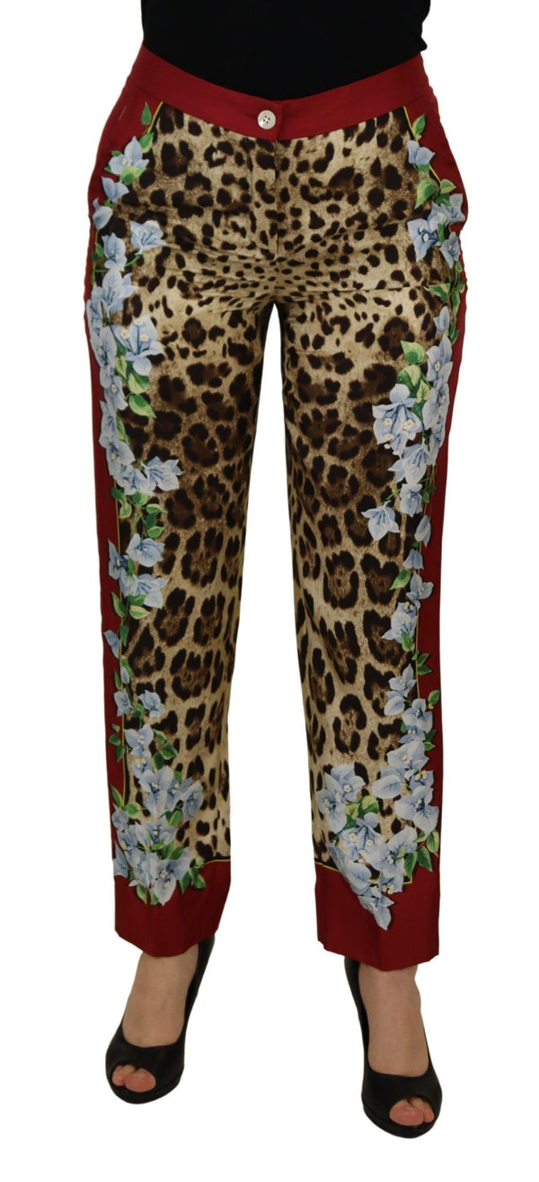 Elegant Multicolor High Waist Silk Pants