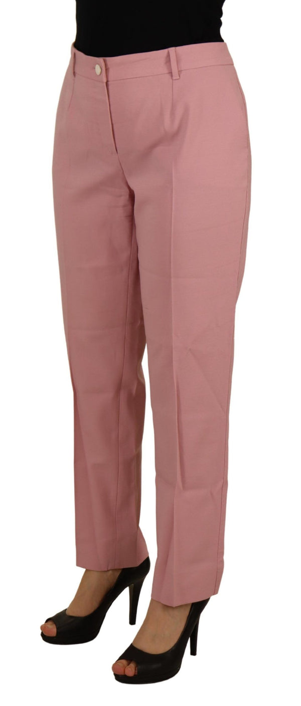 Pantalon rose en laine vierge en laine vierge chic