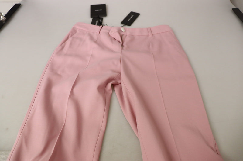 Chic MidWaist Virgin Wool Pink Pants