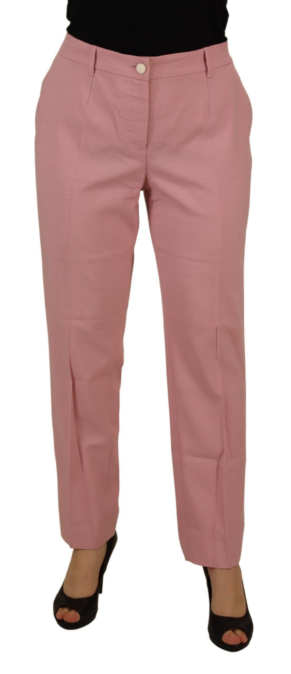 Pantaloni rosa della lana vergine midwaista chic