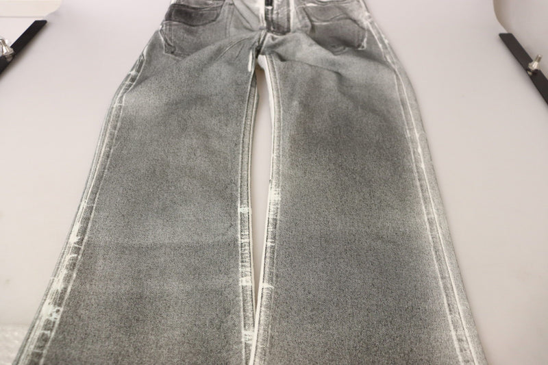 Élégance de denim gris haute taille