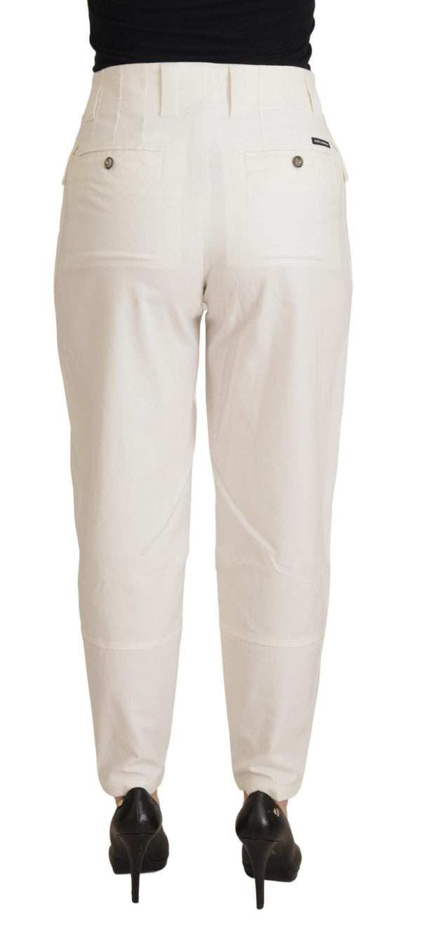 Pantalon effilé blanc élégant