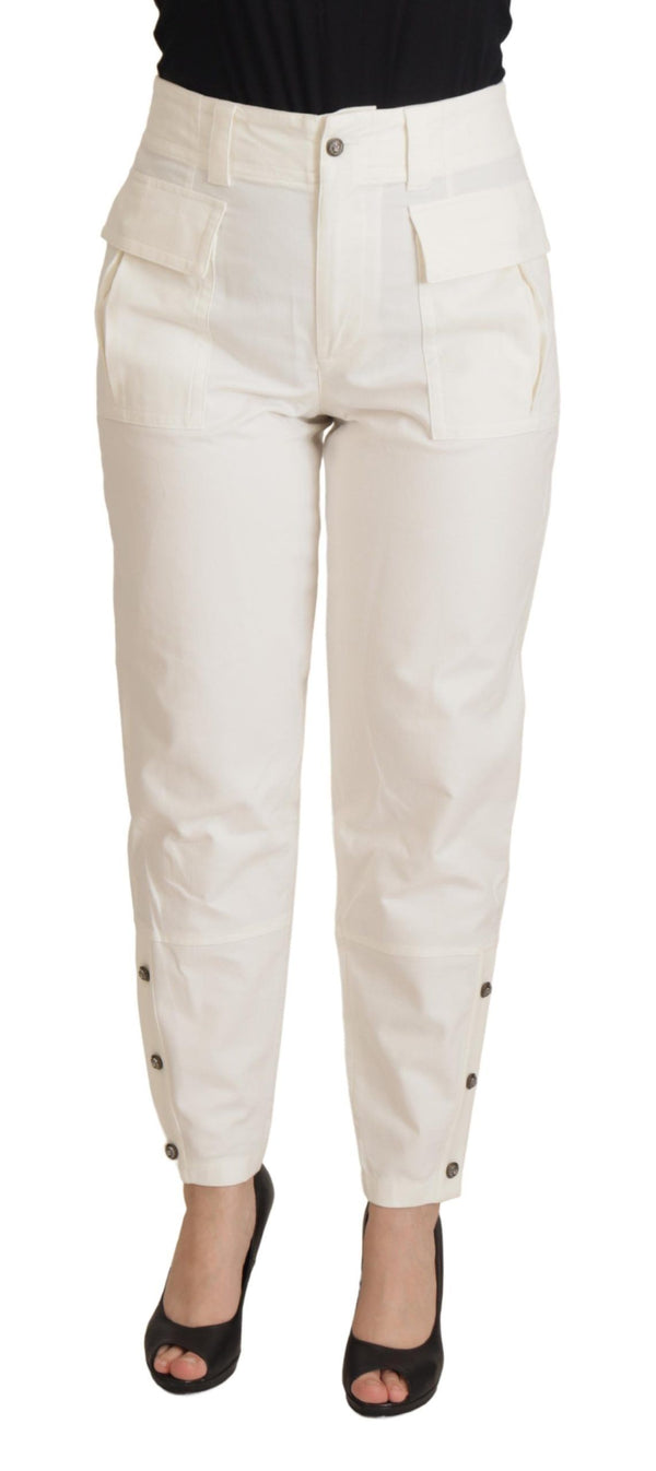 Pantalon effilé blanc élégant