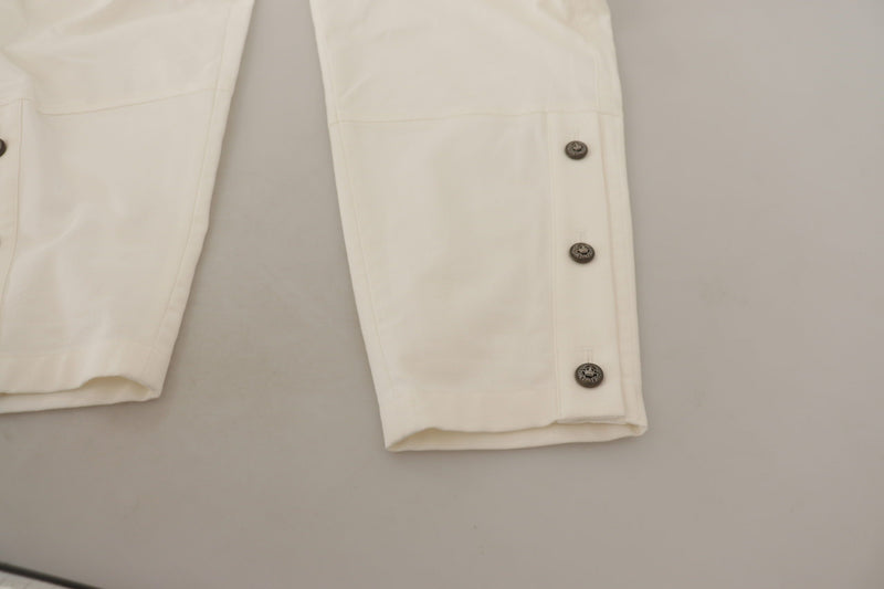 Pantalon effilé blanc élégant