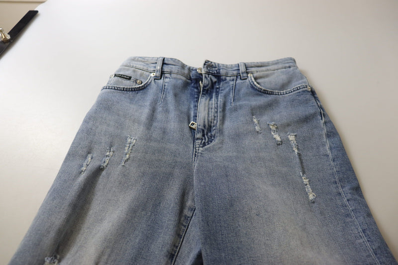 Jean denim maigre à taille haute - bleu