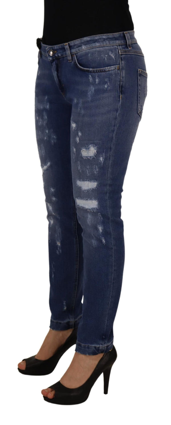 Jeans in denim magri chic a bassa vita