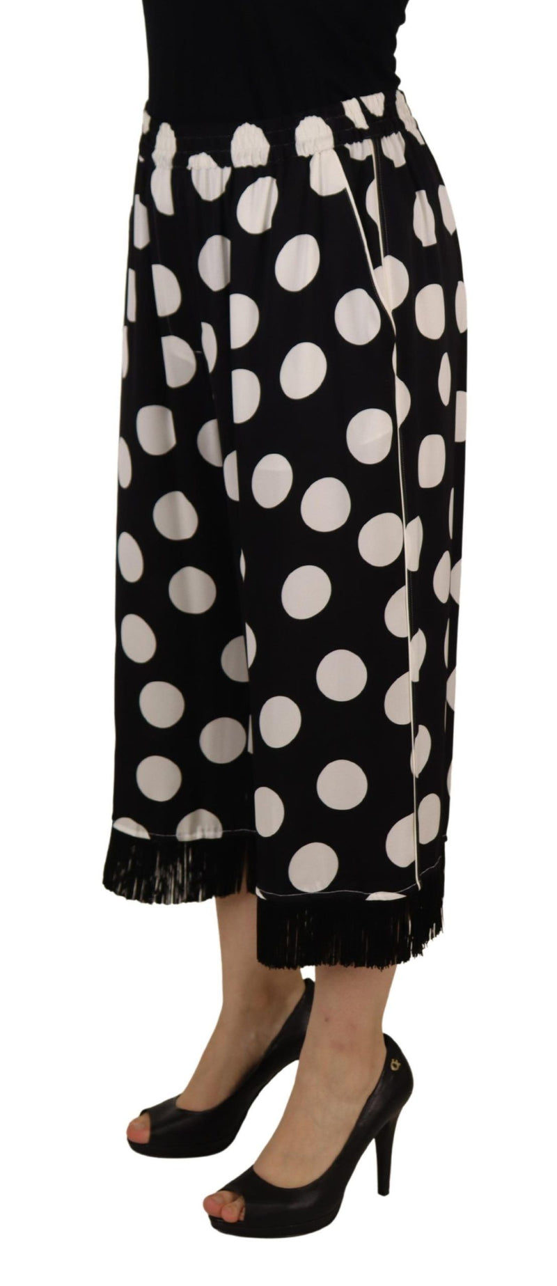 Polka Dot Silk Mid Moaut Pants