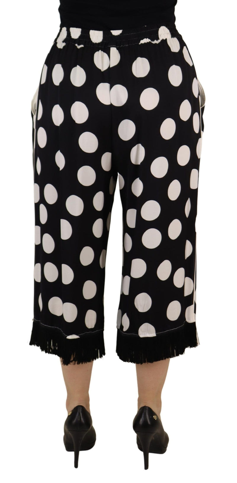 Polka Dot Silk Mid Moaut Pants