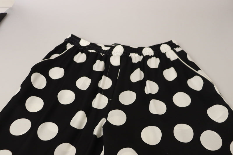 Polka Dot Silk Mid Moaut Pants