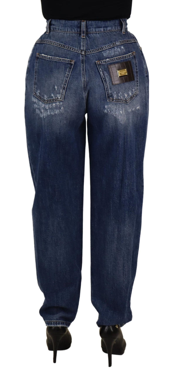 Jeans de mezclilla delgada de la cintura alta - Chic Blue Washed