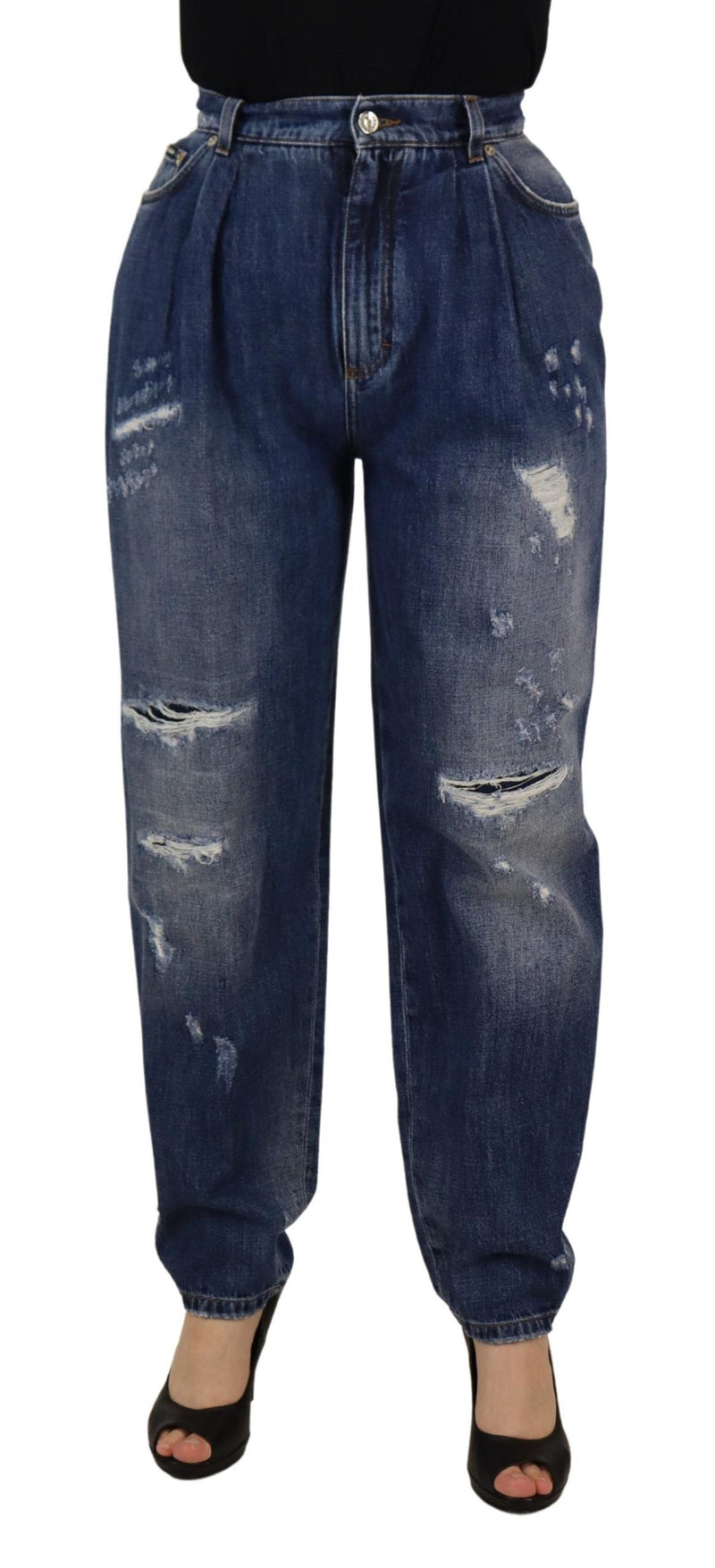 Jean denim maigre haute taille - Chic Blue Washed