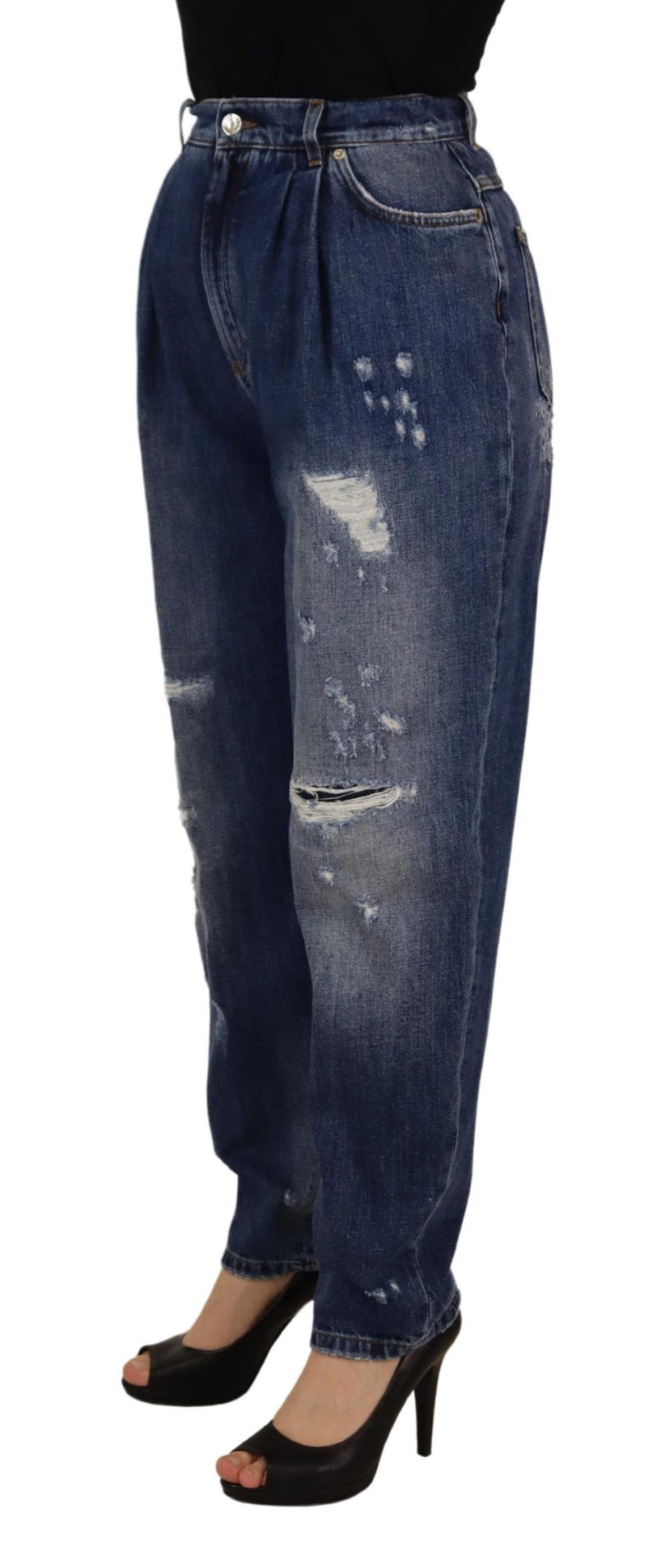 Jean denim maigre haute taille - Chic Blue Washed