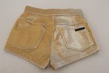 Shorts de pantalon chaud à taille en or