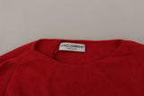 Elegant Red Wool Blend Knit Sweater