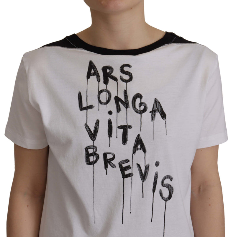 T-shirt de slogan rond élégant