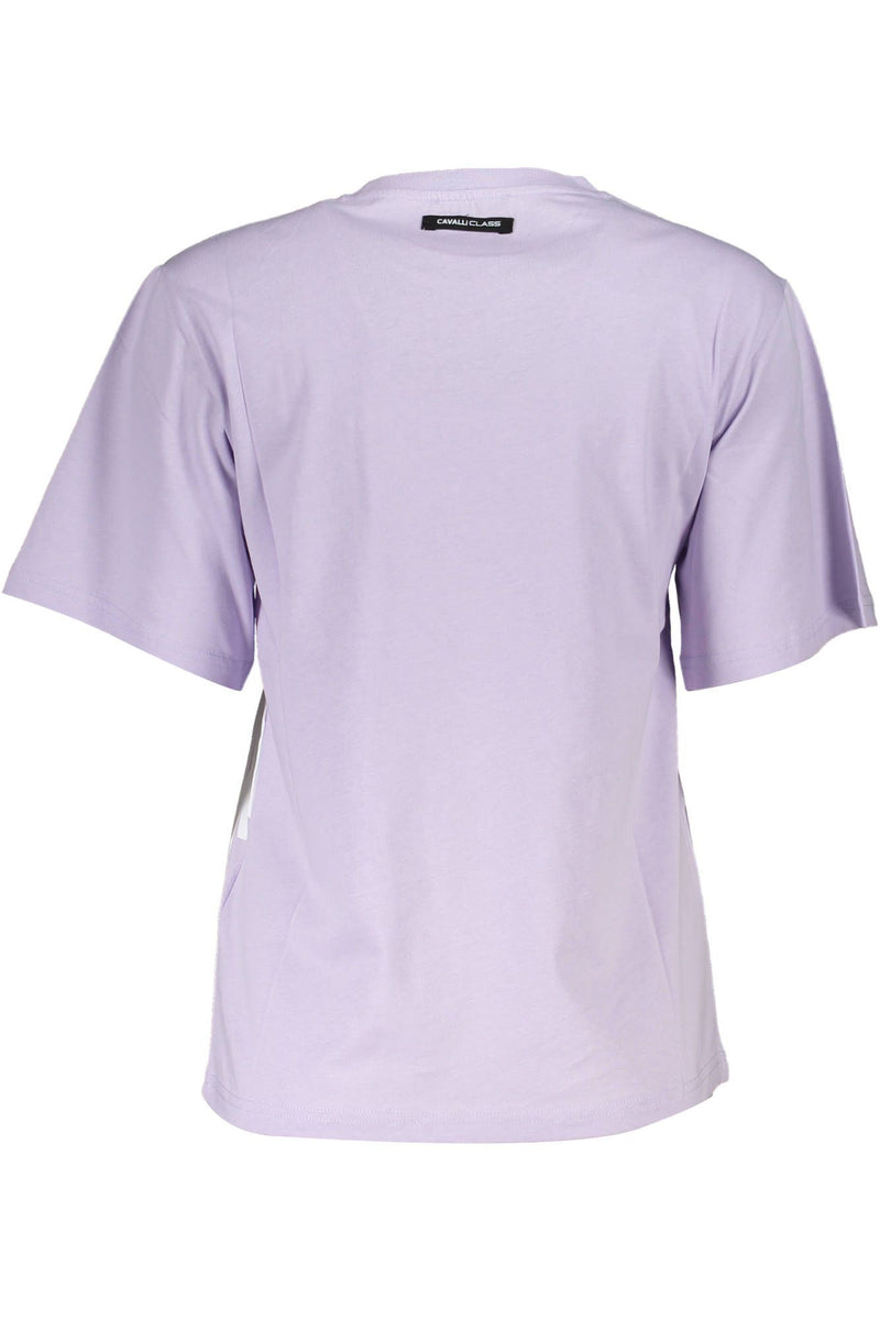 Elegant Purple Print Tee with Chic Logo