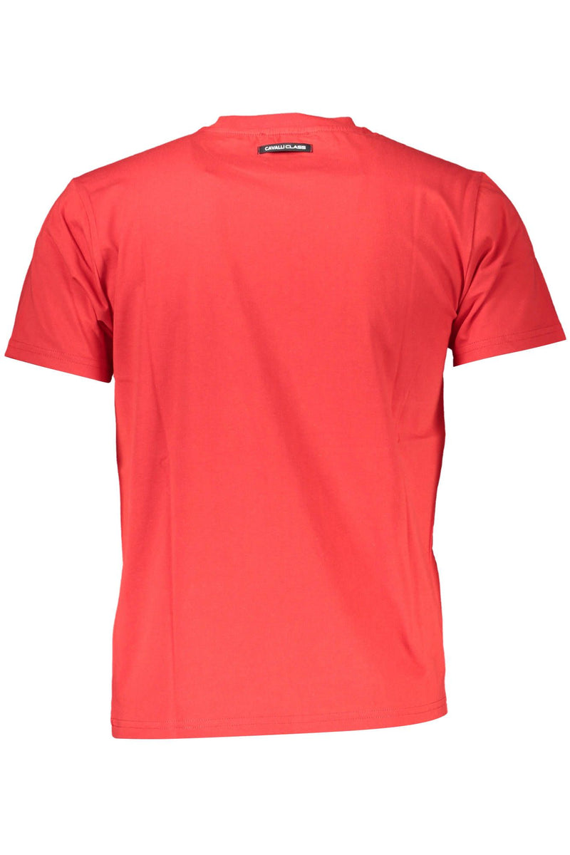 TEE de algodón de cuello redondo rojo elegante con estampado exclusivo