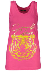 Elegant Rose Cotton Tank avec imprimé logo