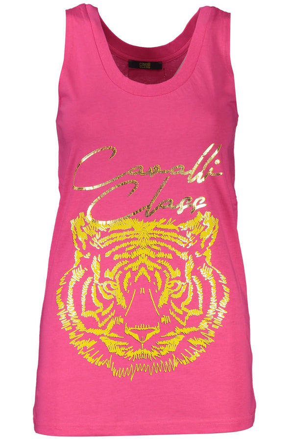 Eleganter rosa Baumwolltank mit Logodruck