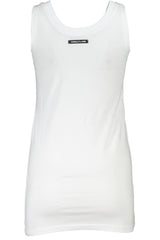 Elegantes weißes Baumwoll -Tanktop mit Logoabdruck