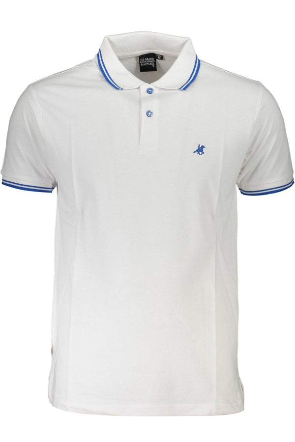 Blue Cotton Men Polo Shirt