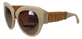 Gafas de sol para mujeres de acetato beige chic