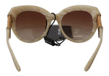 Occhiali da sole da donna acetato beige chic