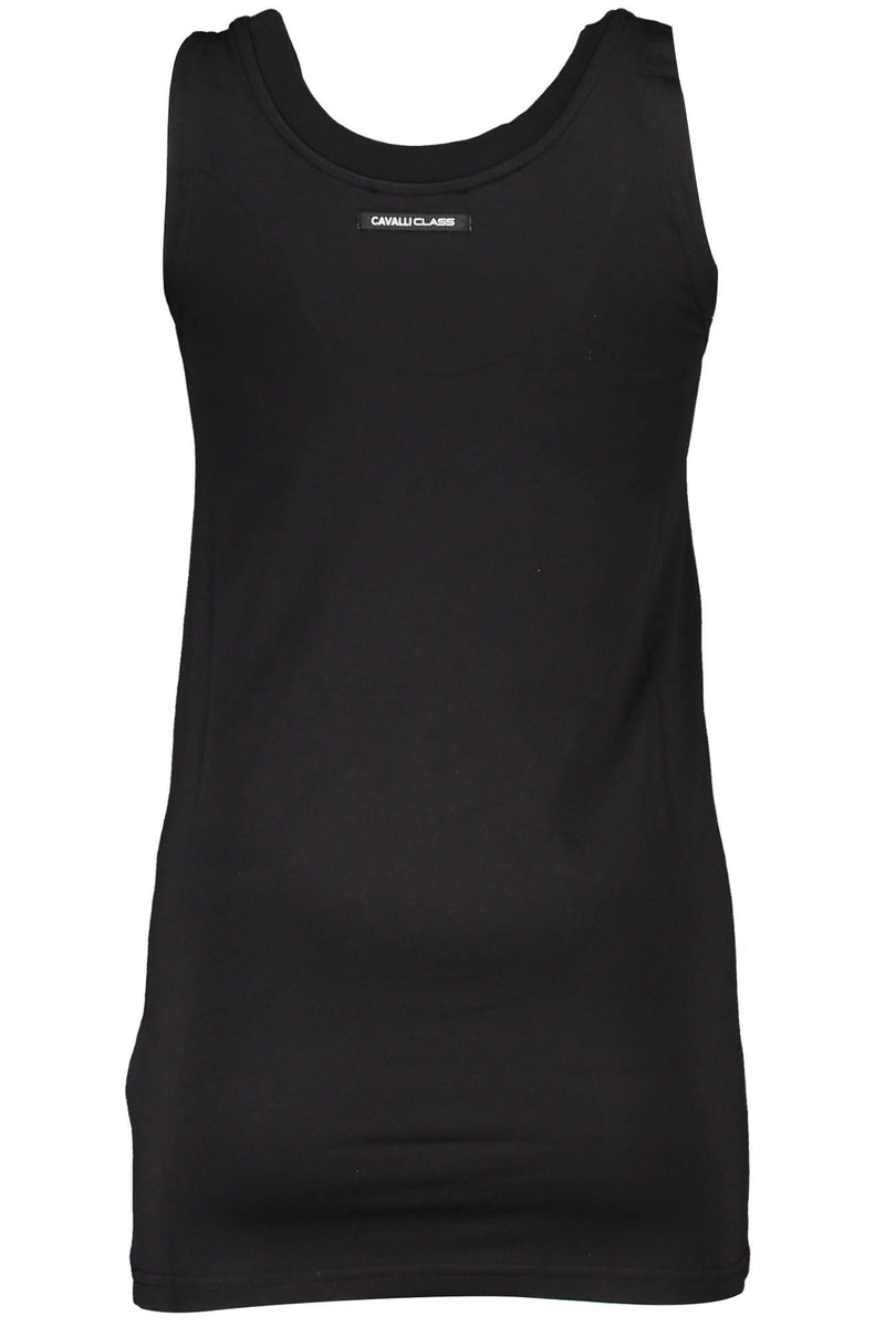 Eleganter schwarzer gedruckter Tank mit Logo -Details