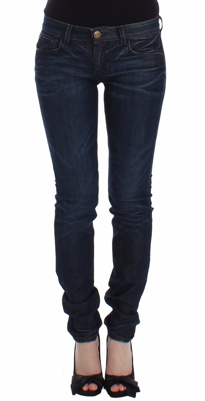 Ermanno scervino chic jeans flacos de azul oscuro