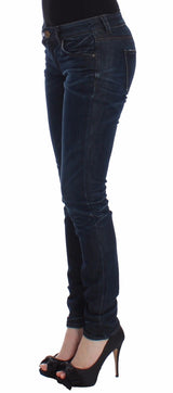 Ermanno scervino chic jeans flacos de azul oscuro