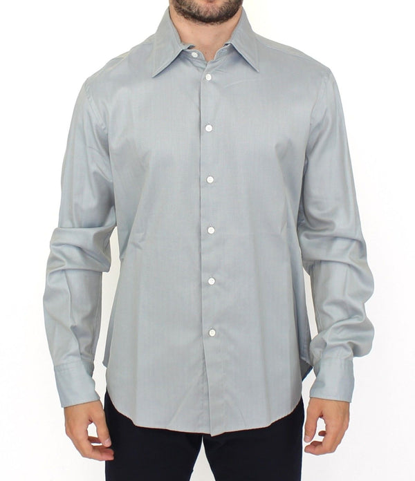 Elegance entfesselt graues Casual Casual Button-Front-Shirt