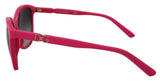 Elegantes gafas de sol rosa rosa redonda para mujeres