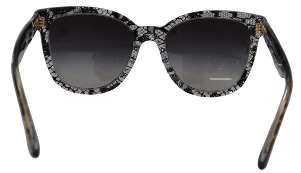 Elegantes gafas de sol con apliques de encaje blanco