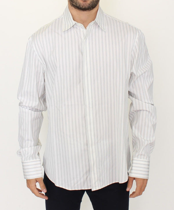 Camisa informal de algodón a rayas elegante