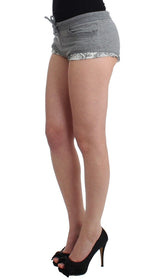 Mini-shorts gris gris en dentelle gris