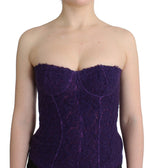 Μωβ Lace Silk Blend Bustier Corset