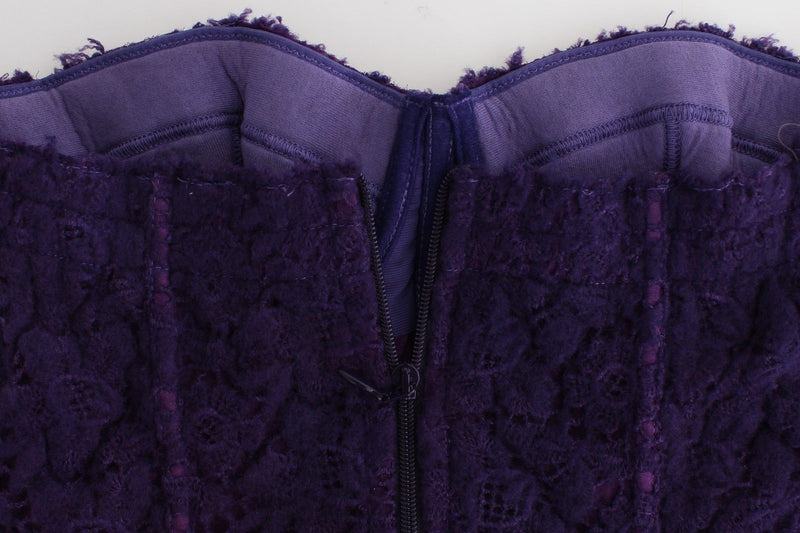 Mélange de soie en dentelle violette corset à bustier