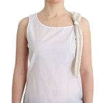 Elegant White Bow-Detailed Sleeveless Top