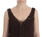 Top en coton de tunique marron chic